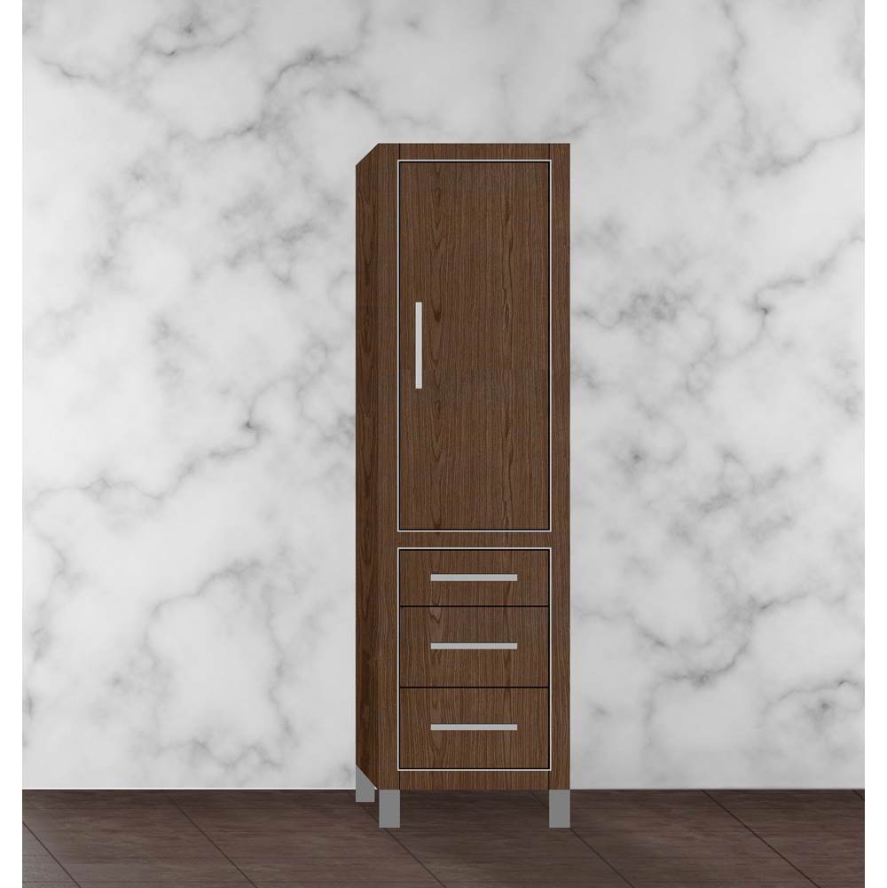 Madeli - Madeli Estate 20''W x 18''D x 76''H Free Standing Linen Cabinet R Hinged In Brandy/HW: Polished Chrome(PC) - Brandy With Polished Chrome