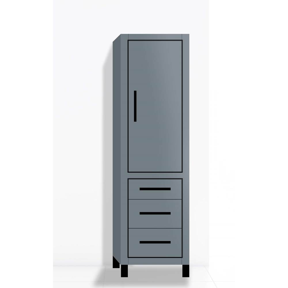 Madeli - Madeli Estate 20''W x 18''D x 76''H Free Standing Linen Cabinet R Hinged In Studio Grey/HW: Matte Black(MB) - Studio Gray With Matte Black