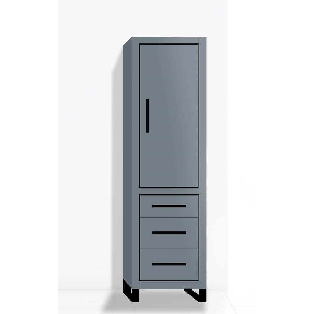 Madeli - Madeli Estate 20''W x 18''D x 76''H Free Standing Linen Cabinet R Hinged In Studio Grey/HW: Matte Black(MB) - Studio Gray With Matte Black