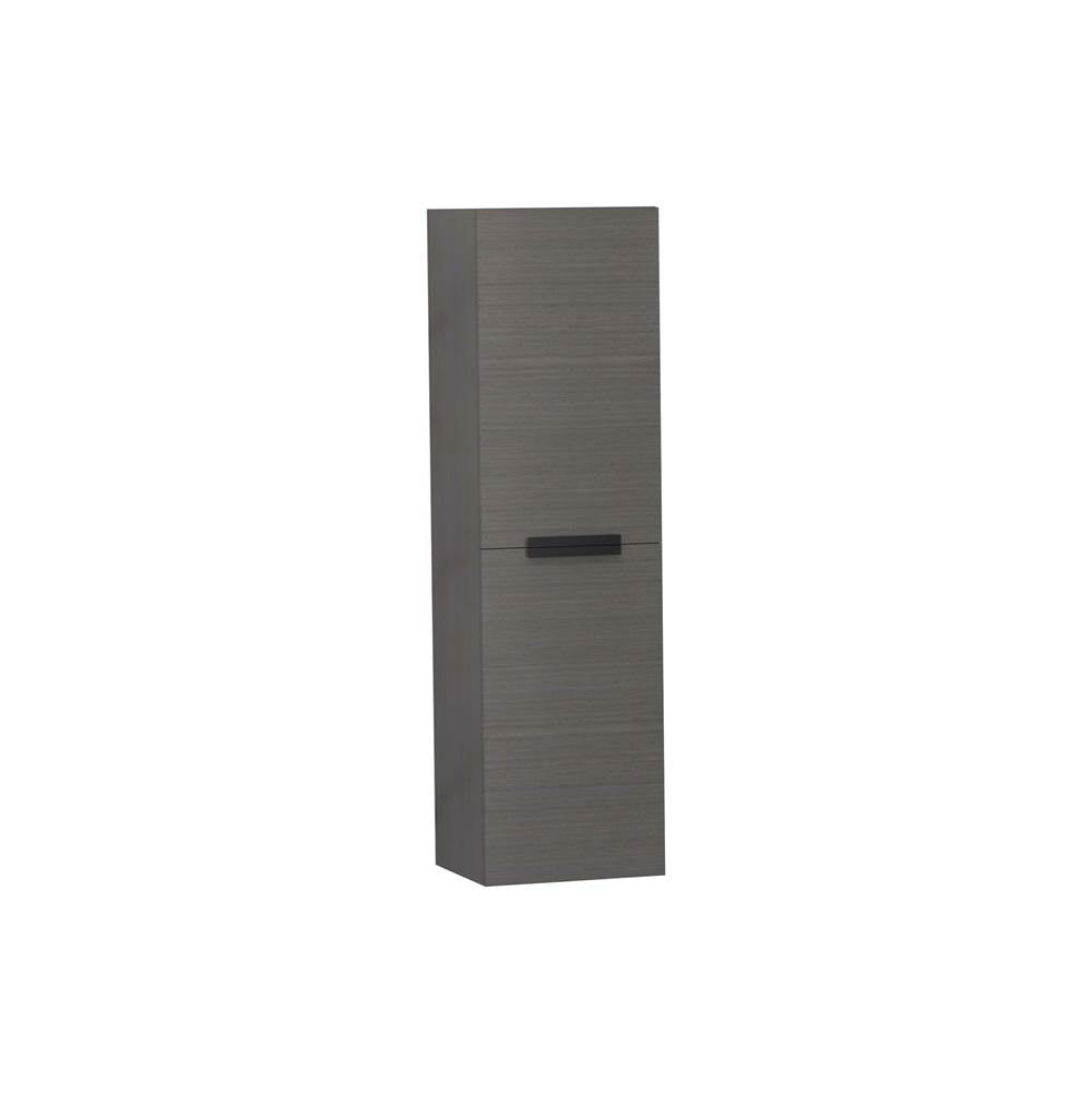 Madeli - Madeli Urban 20''W x 18''D x 71''H Wall Hung Linen Cabinet L Hinged in Ash Grey/HW: Matte Black(MB) - Ash Gray With Matte Black