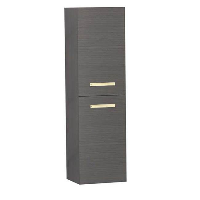 Madeli - Madeli Omni 20''W x 18''D x 71''H Wall Hung Linen Cabinet L Hinged in Ash Grey/HW: Polished Nickel(PN) - Ash Gray With Polished Nickel