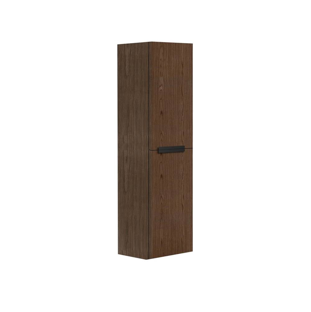 Madeli - Madeli Urban 20''W x 18''D x 71''H Wall Hung Linen Cabinet L Hinged in Brandy/HW: Matte Black(MB) - Brandy With Matte Black