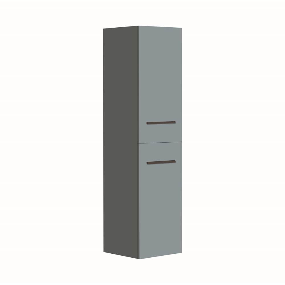 Madeli - Madeli Omni 20''W x 18''D x 71''H Wall Hung Linen Cabinet L Hinged in Studio Grey/HW: Satin Brass(SB) - Studio Gray With Satin Brass