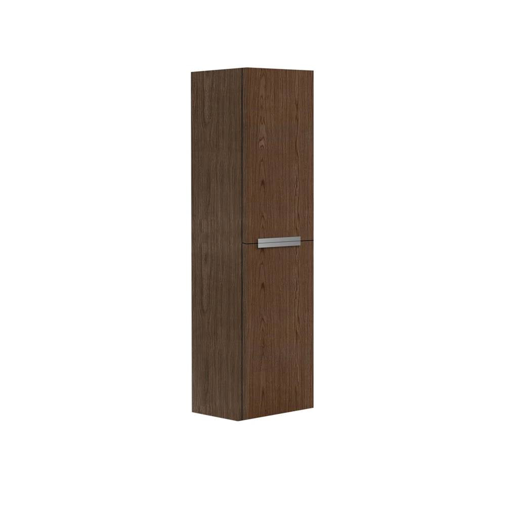 Madeli - Madeli Urban 20''W x 18''D x 71''H Wall Hung Linen Cabinet R Hinged in Brandy/HW: Brushed Nickel(BN) - Brandy With Brushed Nickel