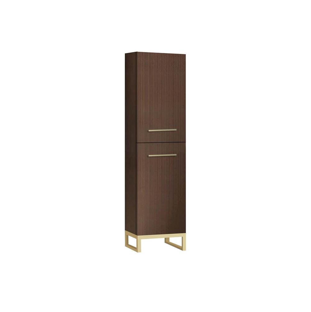 Madeli - Madeli Savvy 20''W x 18''D x 76''H Free Standing Linen Cabinet L Hinged in Walnut/HW: Polished Chrome(PC) - Walnut With Polished Chrome