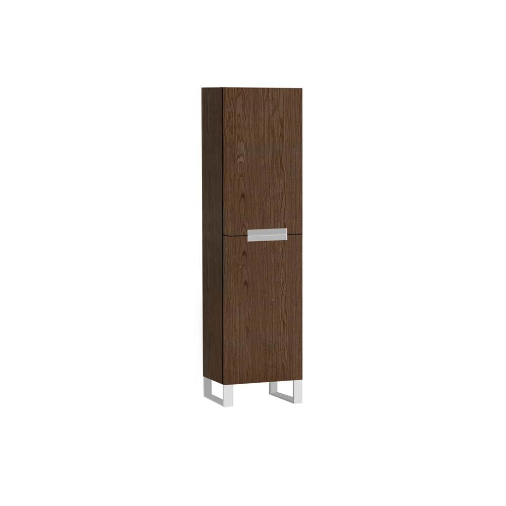 Madeli - Madeli Soho 20''W x 18''D x 76''H Free Standing Linen Cabinet L Hinged in Brandy/HW: Matte Black(MB) - Brandy With Matte Black