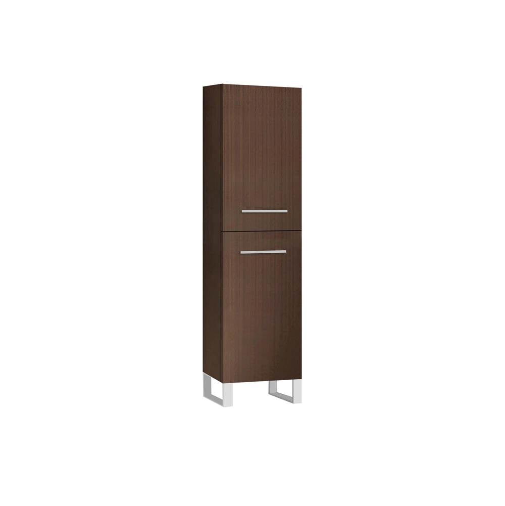 Madeli - Madeli Savvy 20''W x 18''D x 76''H Free Standing Linen Cabinet L Hinged in Walnut/HW: Polished Chrome(PC) - Walnut With Polished Chrome