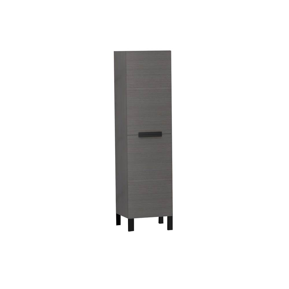 Madeli - Madeli Soho 20''W x 18''D x 76''H Free Standing Linen Cabinet R Hinged in Ash Grey/HW: Polished Chrome(PC) - Ash Gray With Polished Chrome