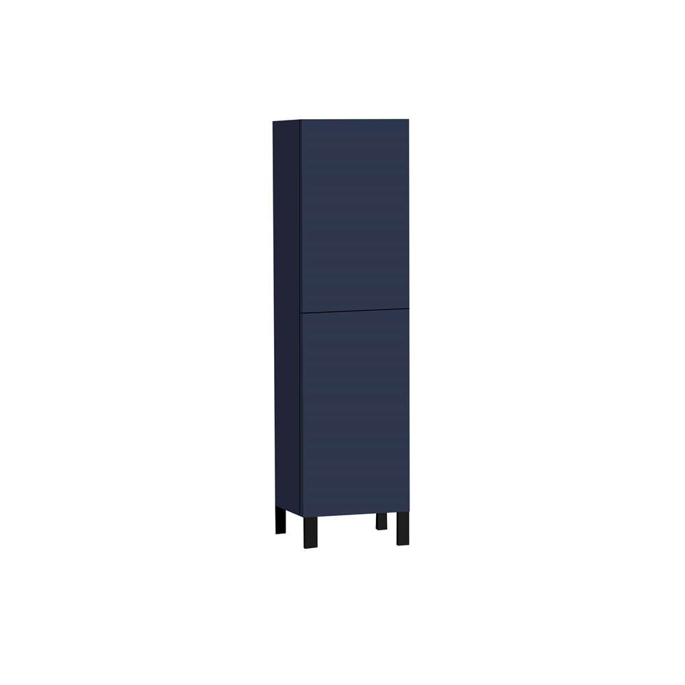 Madeli - Madeli Savvy 20''W x 18''D x 76''H Free Standing Linen Cabinet R Hinged in Sapphire/HW: No Handles - Feet in Matte Black(MB) - Sapphire With Matte Black