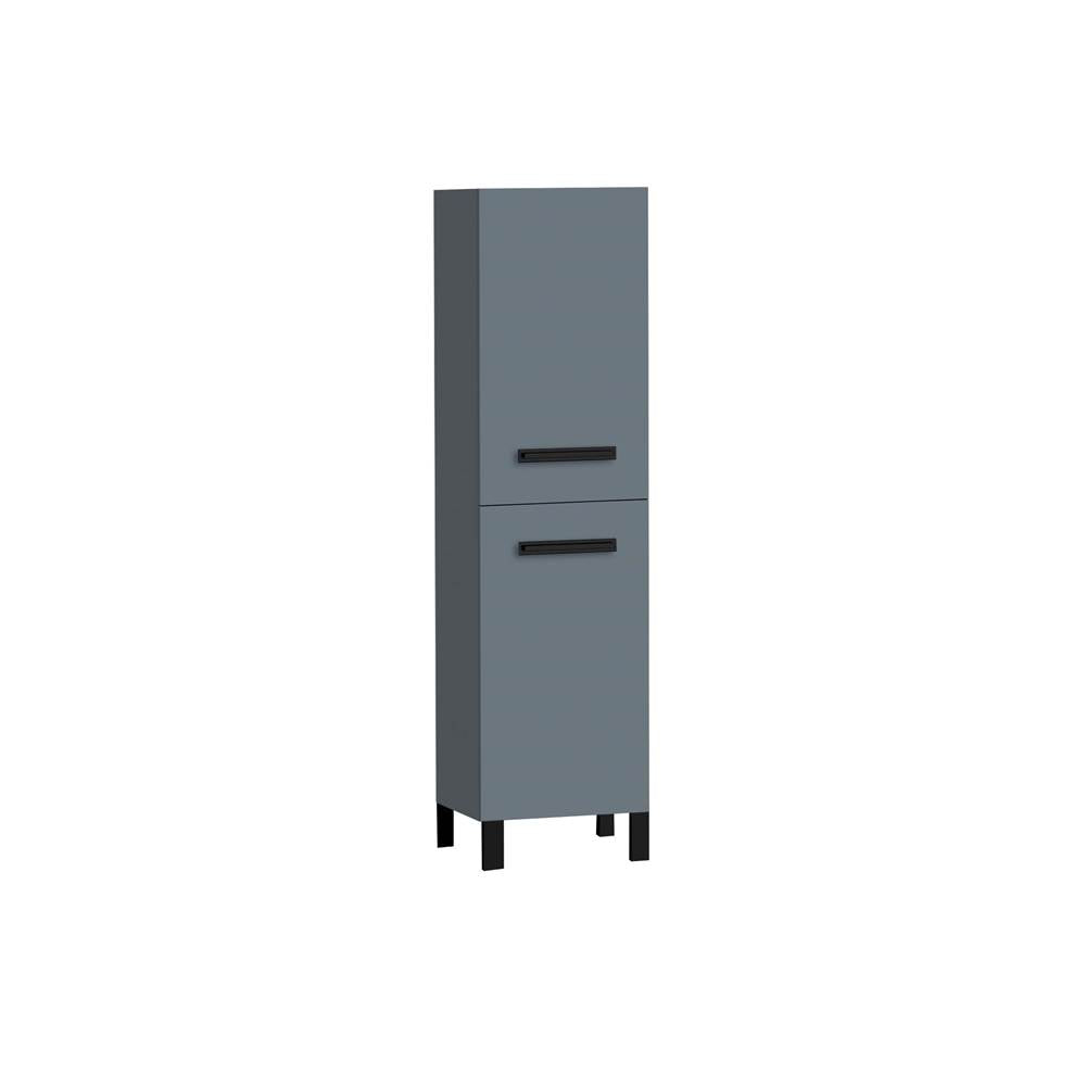 Madeli - Madeli Savvy 20''W x 18''D x 76''H Free Standing Linen Cabinet R Hinged in Studio Grey/HW: Polished Chrome(PC) - Studio Gray With Polished Chrome