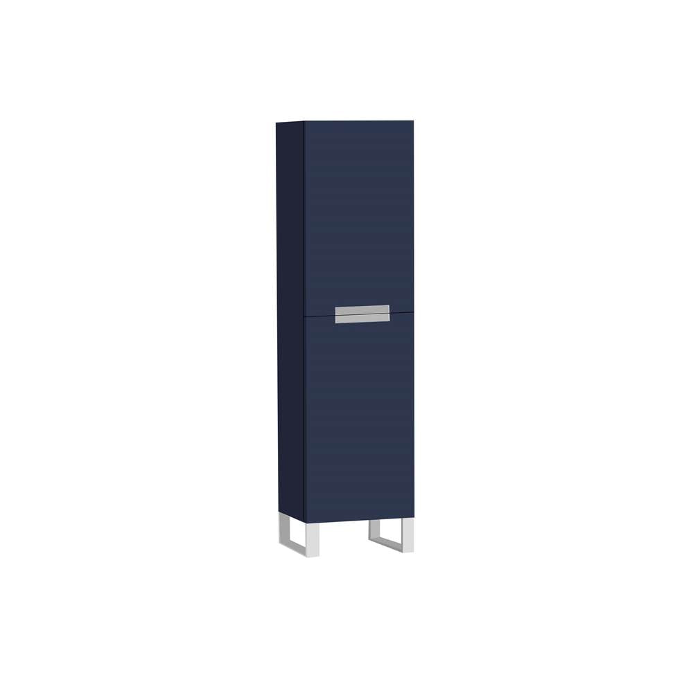 Madeli - Madeli Soho 20''W x 18''D x 76''H Free Standing Linen Cabinet R Hinged in Sapphire/HW: Polished Chrome(PC) - Sapphire With Polished Chrome