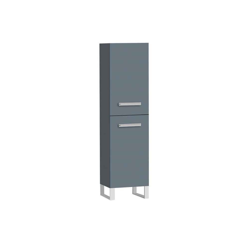 Madeli - Madeli Savvy 20''W x 18''D x 76''H Free Standing Linen Cabinet R Hinged in Studio Grey/HW: Polished Chrome(PC) - Studio Gray With Polished Chrome