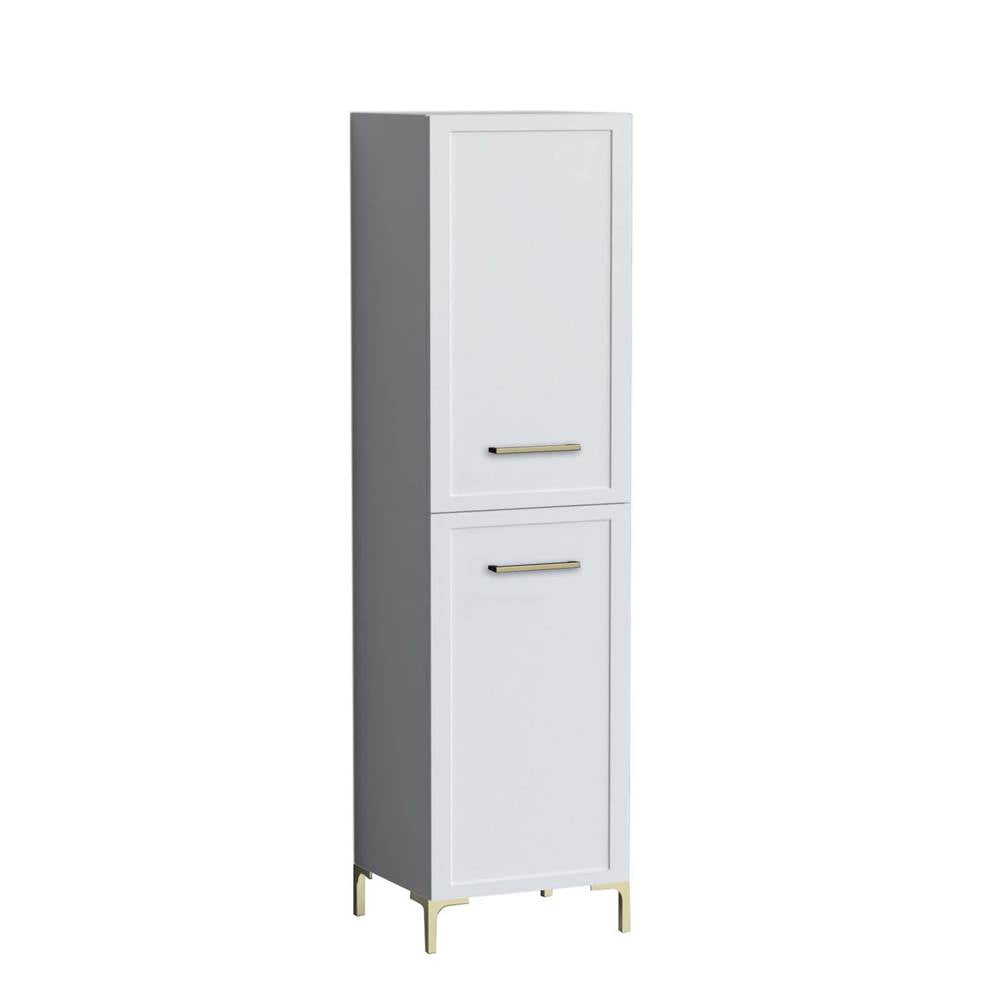 Madeli - Madeli Portrait 20''W x 18''D x 76''H Free Standing Linen Cabinet R Hinged in White/HW: Handles/Feet Matte Black(MB) - White With Matte Black