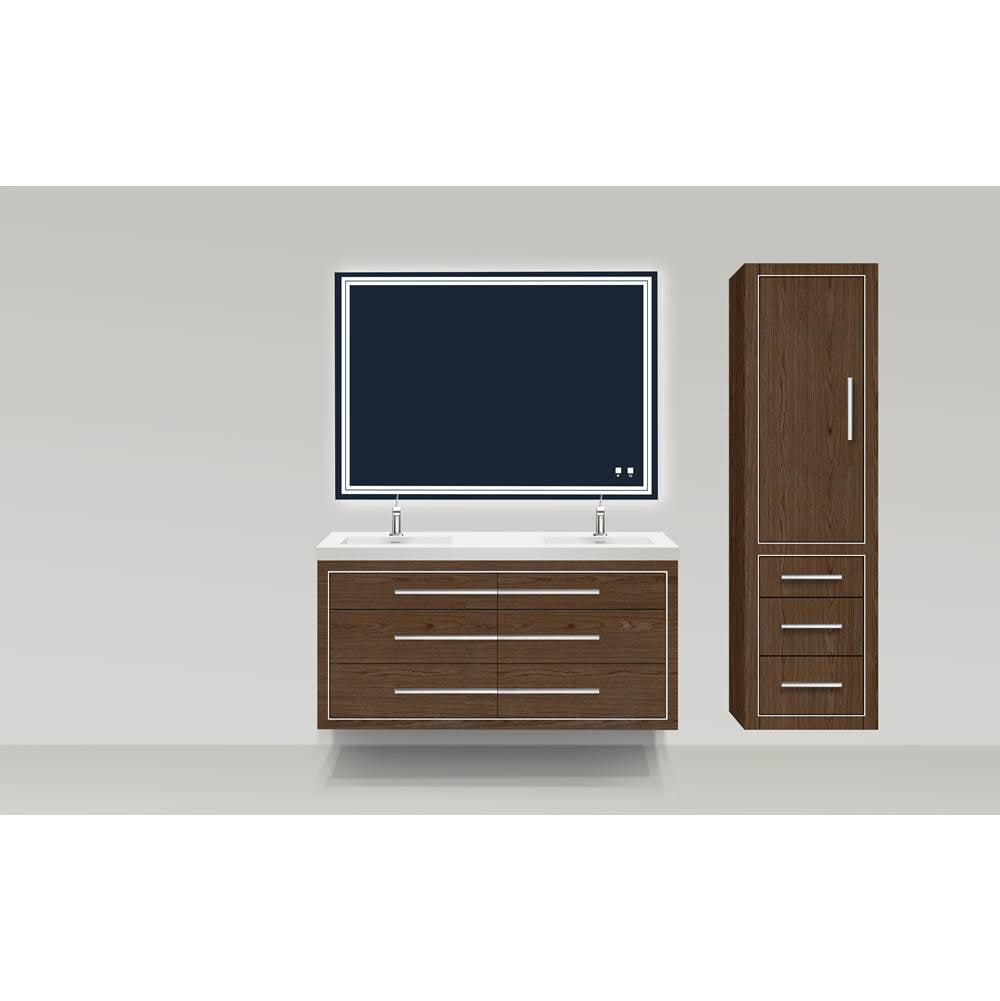Madeli - Madeli Villa 20''W x 18''D x 71''H Wall Hung Linen Cabinet L Hinged In Brandy/HW: Matte Black(MB) - Brandy With Matte Black