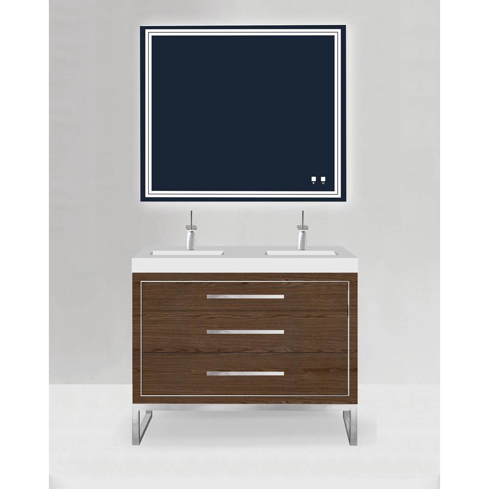 Madeli - Madeli Estate 60D'' Free standing Vanity Cabinet in Brandy/HW: Satin Brass(SB) - Brandy With Satin Brass