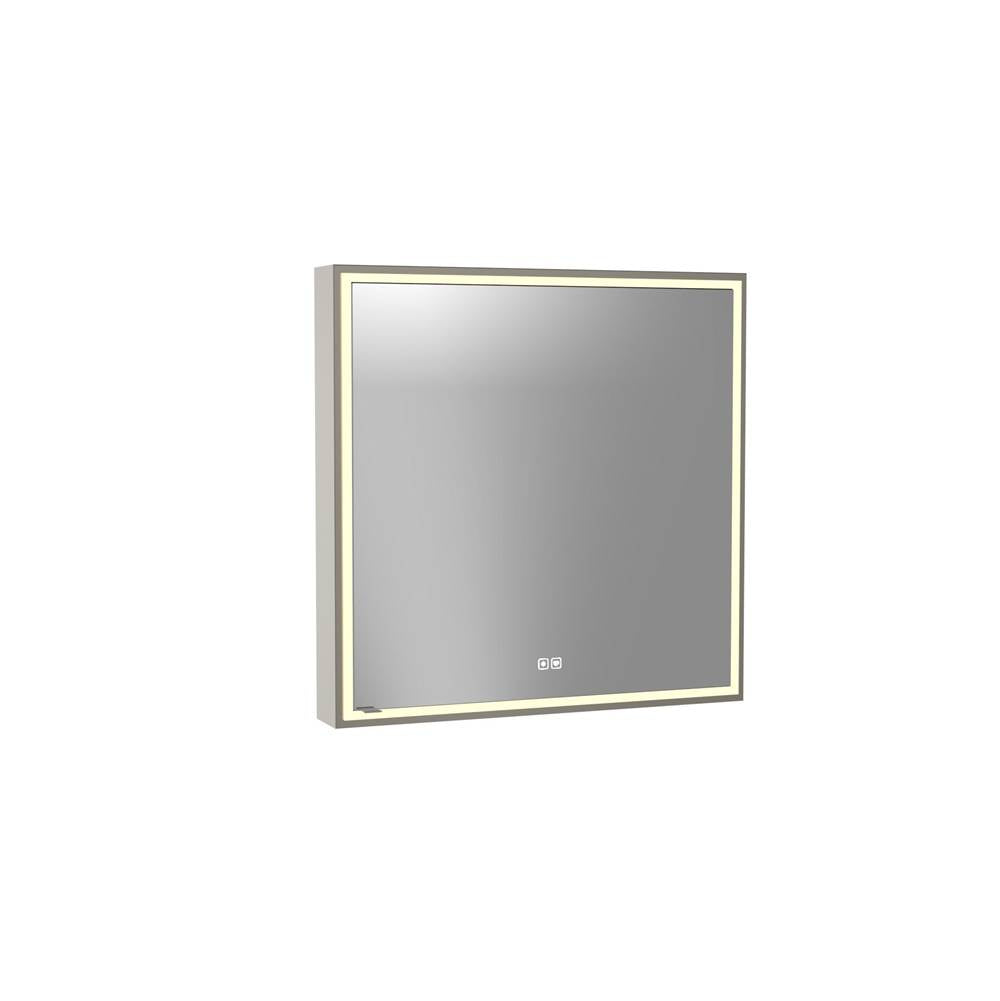 Madeli - Madeli Pioneer Lighted Mirrored Cabinet, Surface Mount, 30'' x 30'' x 4-3/4'', L Hinged, Frame in Brushed Nickel, 2700/4000K Temperature, Deffoger, Dimmable, Three-direction Light Diffuser - Brushed Nickel