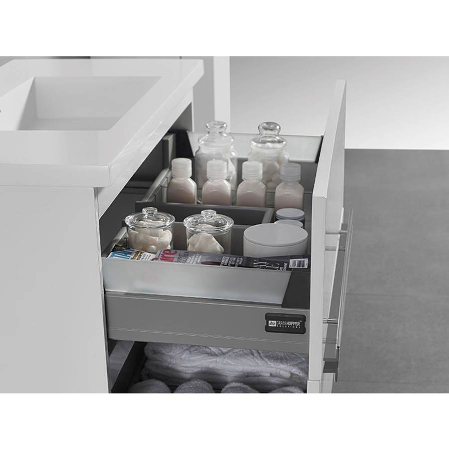 Madeli Soho 36'' Free standing Vanity Cabinet in White/HW: Polished Chrome(PC)