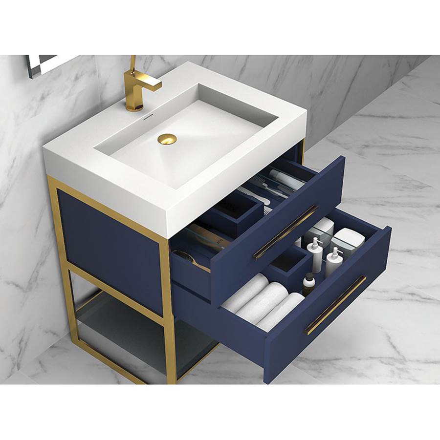 Madeli Silhouette 24'' Free Standing Vanity White/HW: Brushed Nickel(BN)