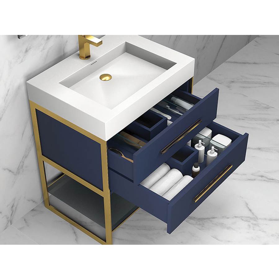 Madeli Silhouette 36'' Free Standing Vanity White/HW: Polished Chrome(PC)