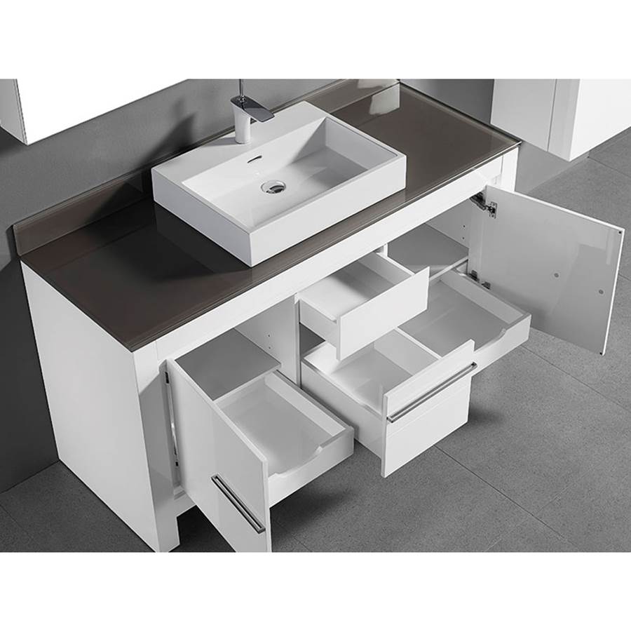 Madeli Vicenza 60CD'' Free Standing White/HW: Brushed Nickel(BN)