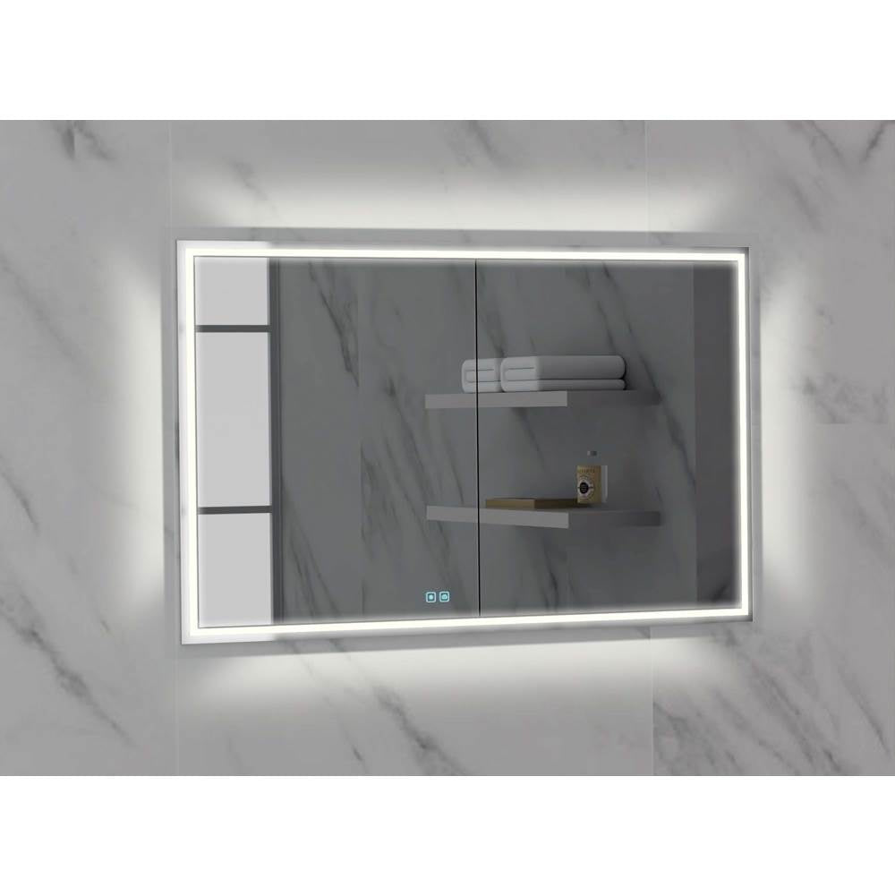 Madeli - Madeli Illusion Lighted Mirrored Cabinet, Recessed Mount, 48'' x 36'' x 4-3/4'', For Double Basin, Frame in Polished Chrome, 2700/4000K Temperature, Deffoger, Dimmable, Three-direction Light Diffuser - Polished Chrome