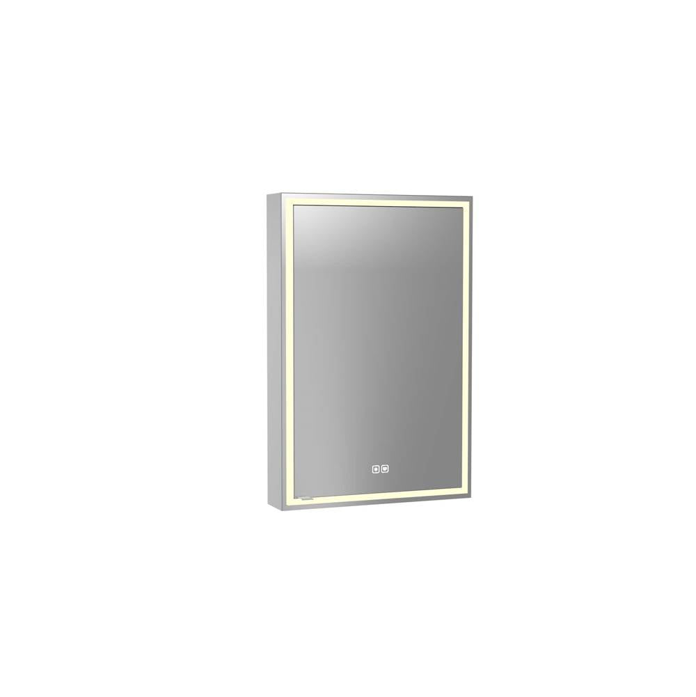 Madeli - Madeli Pioneer Lighted Mirrored Cabinet, Surface Mount, 20'' x 30'' x 4-3/4'', L Hinged, Frame in Polished Chrome, 2700/4000K Temperature, Deffoger, Dimmable, Three-direction Light Diffuser - Polished Chrome