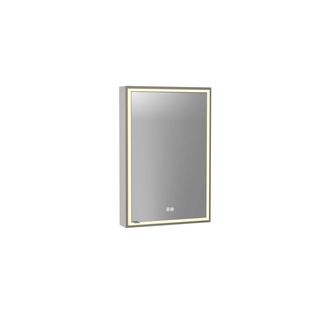 Madeli - Madeli Pioneer Lighted Mirrored Cabinet, Surface Mount, 20'' x 30'' x 4-3/4'', R Hinged, Frame in Brushed Nickel, 2700/4000K Temperature, Deffoger, Dimmable, Three-direction Light Diffuser - Brushed Nickel