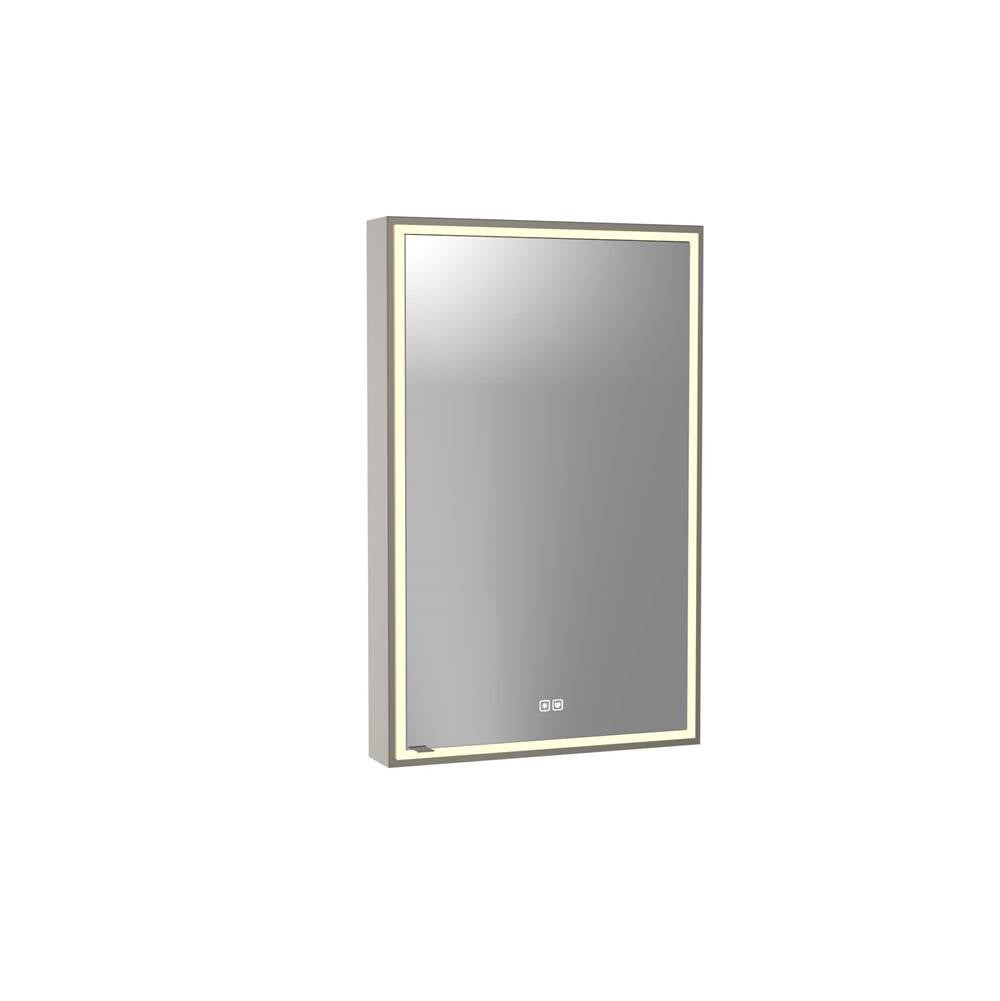 Madeli - Madeli Pioneer Lighted Mirrored Cabinet, Surface Mount, 24'' x 36'' x 4-3/4'', R Hinged, Frame in Brushed Nickel, 2700/4000K Temperature, Deffoger, Dimmable, Three-direction Light Diffuser - Brushed Nickel