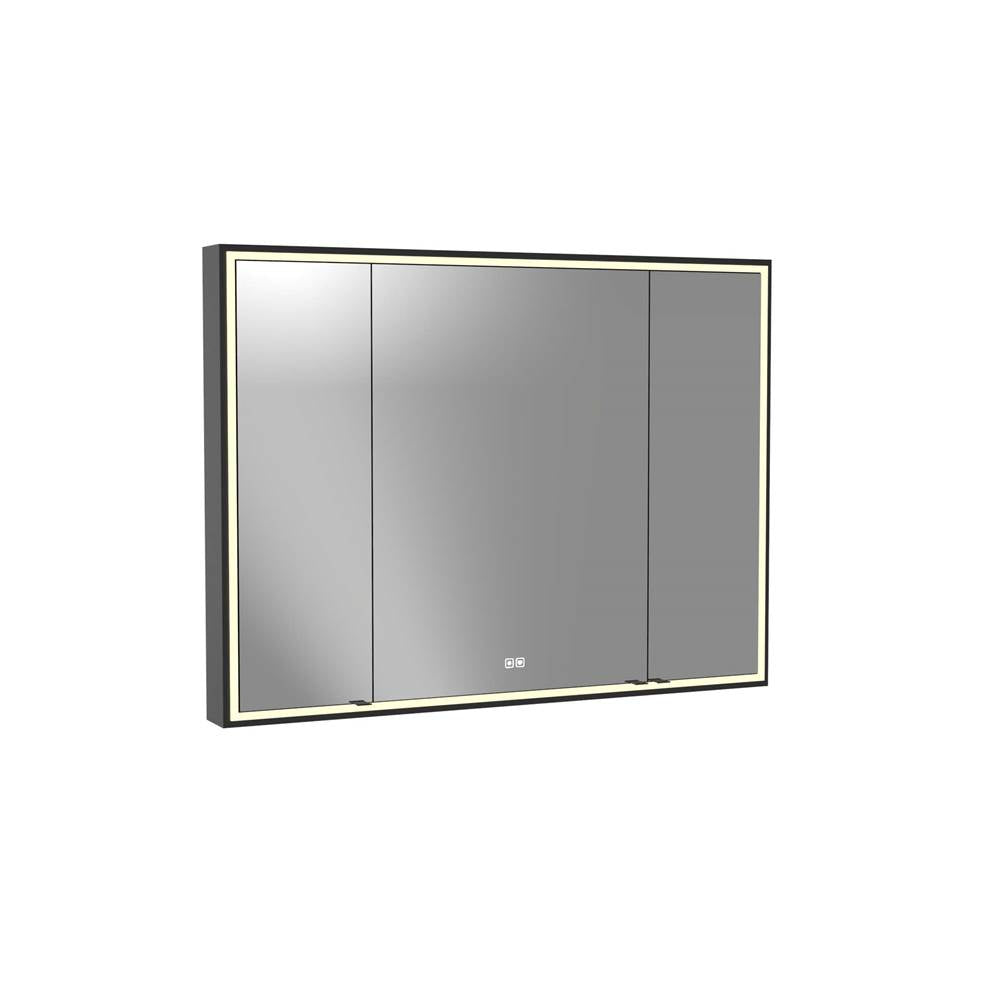 Madeli - Madeli Pioneer Lighted Mirrored Cabinet, Surface Mount, 48'' x 36'' x 4-3/4'', For Single Basin, Frame in Matte Black, 2700/4000K Temperature, Deffoger, Dimmable, Three-direction Light Diffuser - Matte Black
