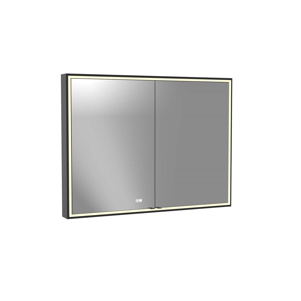 Madeli - Madeli Pioneer Lighted Mirrored Cabinet, Surface Mount, 48'' x 36'' x 4-3/4'', For Double Basin, Frame in Matte Black, 2700/4000K Temperature, Deffoger, Dimmable, Three-direction Light Diffuser - Matte Black