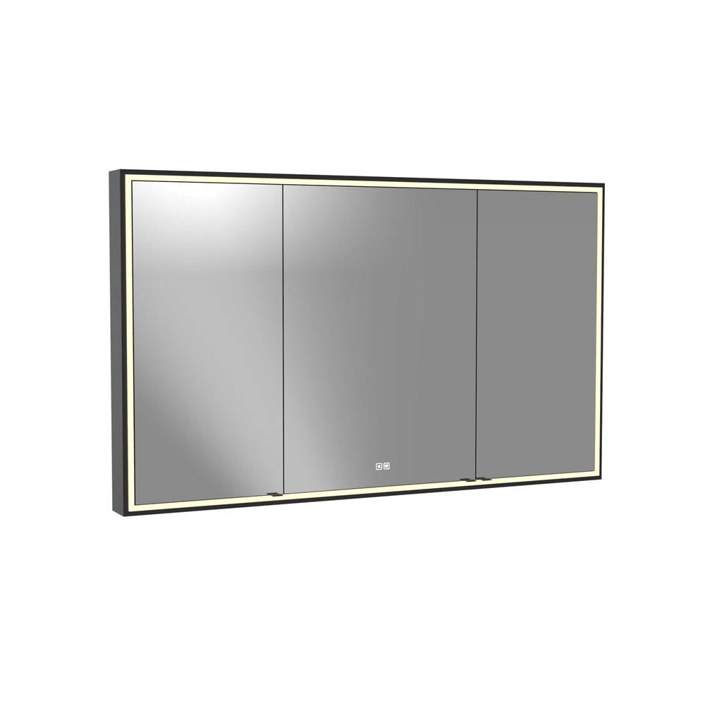 Madeli - Madeli Pioneer Lighted Mirrored Cabinet, Surface Mount, 60'' x 36'' x 4-3/4'', For Single Basin, Frame in Matte Black, 2700/4000K Temperature, Deffoger, Dimmable, Three-direction Light Diffuser - Matte Black