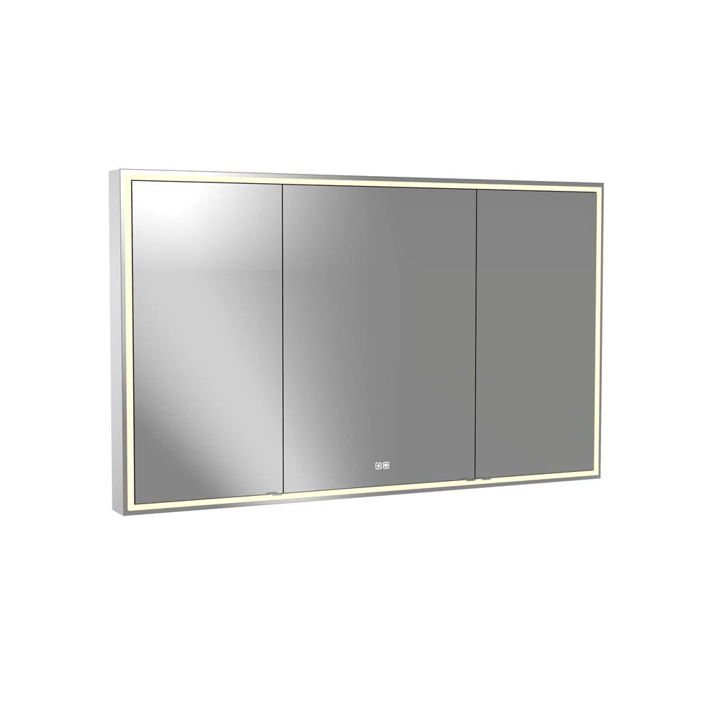 Madeli - Madeli Pioneer Lighted Mirrored Cabinet, Surface Mount, 60'' x 36'' x 4-3/4'', For Single Basin, Frame in Polished Chrome, 2700/4000K Temperature, Deffoger, Dimmable, Three-direction Light Diffuser - Polished Chrome