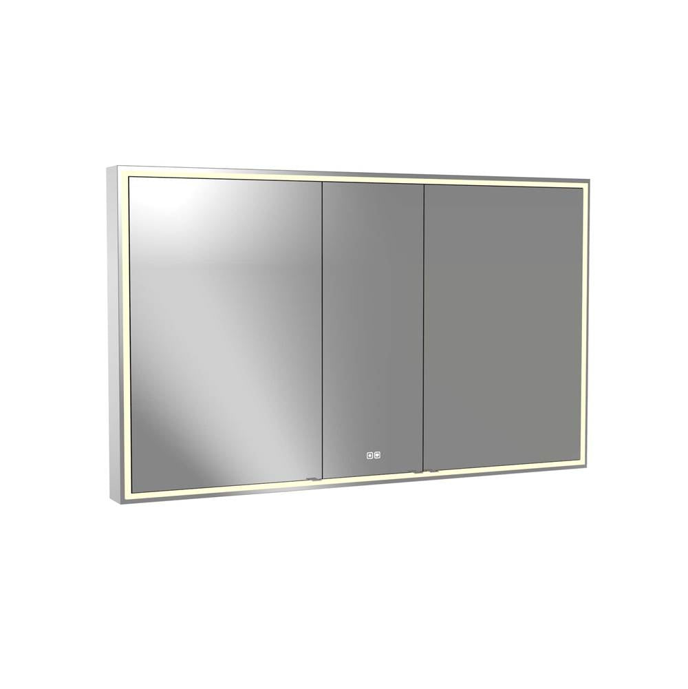 Madeli - Madeli Pioneer Lighted Mirrored Cabinet, Surface Mount, 60'' x 36'' x 4-3/4'', For Double Basin, Frame in Polished Chrome, 2700/4000K Temperature, Deffoger, Dimmable, Three-direction Light Diffuser - Polished Chrome