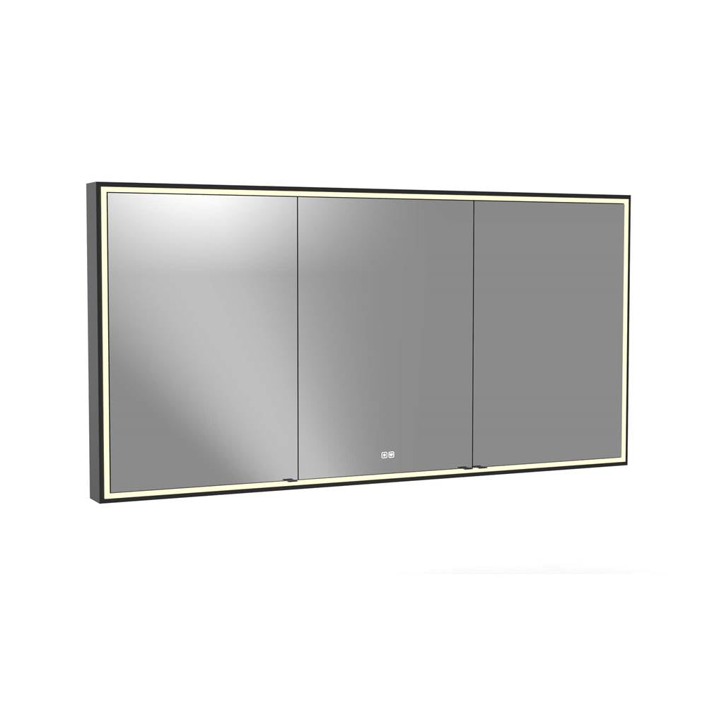 Madeli - Madeli Pioneer Lighted Mirrored Cabinet, Surface Mount, 72'' x 36'' x 4-3/4'', Unibody, Frame in Matte Black, 2700/4000K Temperature, Deffoger, Dimmable, Three-direction Light Diffuser - Matte Black
