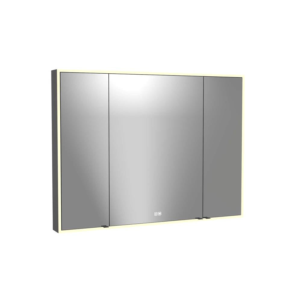 Madeli - Madeli Vanguard Lighted Mirrored Cabinet, Surface Mount, 48'' x 36'' x 4-3/4'', For Single Basin, Side Kit in Matte Black, 2700/4000K Temperature, Deffoger, Dimmable, Three-direction Light Diffuser - Matte Black