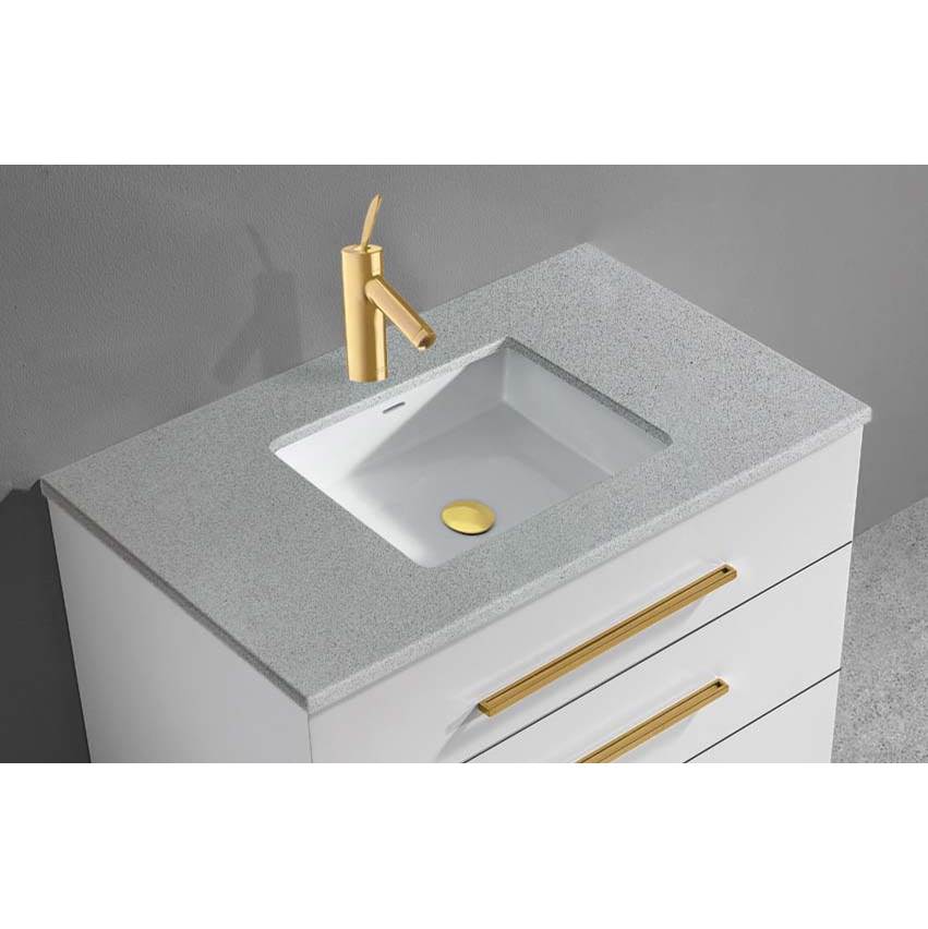 Madeli - Madeli Quartzstone Countertop, 36'' x 18'' x 3/4'', Single Faucet Hole in Silver Grey - Silver Grey