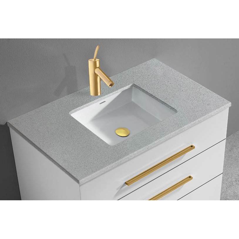 Madeli - Madeli Quartzstone Countertop, 42'' x 18'' x 3/4'', Single Faucet Hole in Silver Grey - Silver Grey