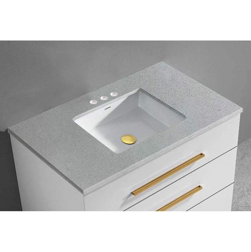 Madeli - Madeli Quartzstone Countertop, 42'' x 18'' x 3/4'', 8'' Widespread Faucet Holes in Silver Grey - Silver Grey