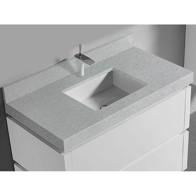Madeli - Madeli Quartzstone Countertop, 42'' x 22'' x 3'', Single Faucet Hole in Silver Grey - Silver Grey