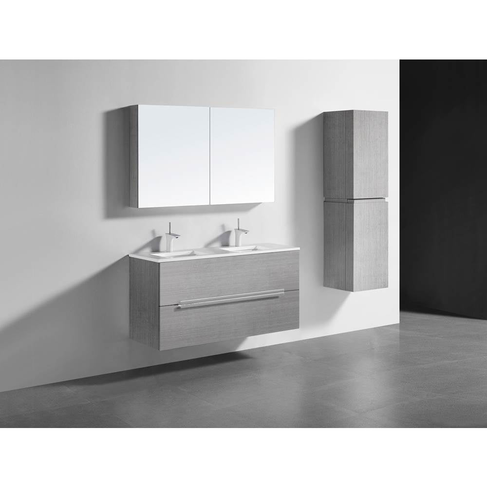 Madeli - Madeli Urban 48D'' Wall hung Vanity Cabinet in Ash Grey Finish/HW: Brushed Nickel(BN) - Ash Gray With Brushed Nickel