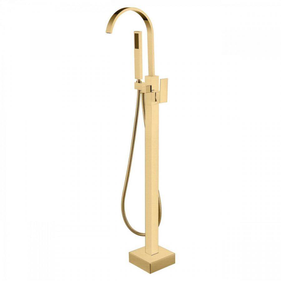 Maidstone - Contemporary Freestanding Faucet - Gooseneck - Brushed Brass