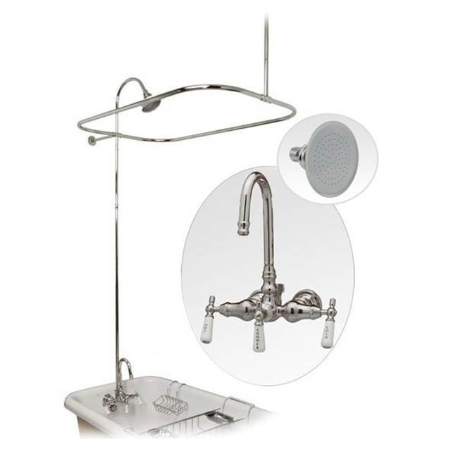 Maidstone - Tub Wall Mount Shower Kit with Gooseneck Faucet Shower Enclosure Set - Oil Rubbed Bronze