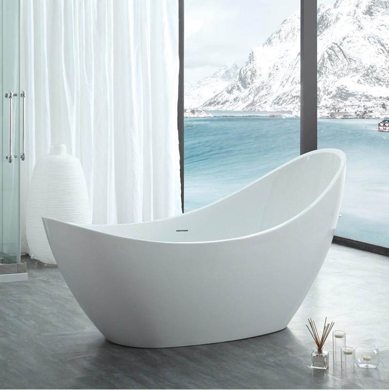Maidstone - Nerida Acrylic Contemporary Slipper Tub - Oil Rubbed Bronze