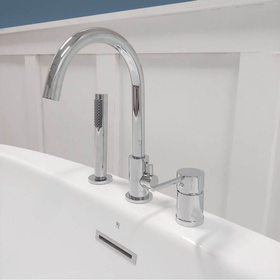 Maidstone - Roman Deck Mount Faucets - Gooseneck - Brushed Brass