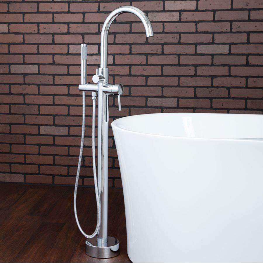 Maidstone - Infinity Freestanding Faucets - Gooseneck Infinity Freestanding Faucets - Brushed Nickel