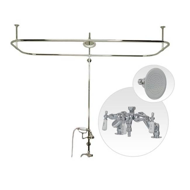 Maidstone - Side Deck Mount Shower Kit with Down Spout Faucet Shower Enclosure Set - Oil Rubbed Bronze