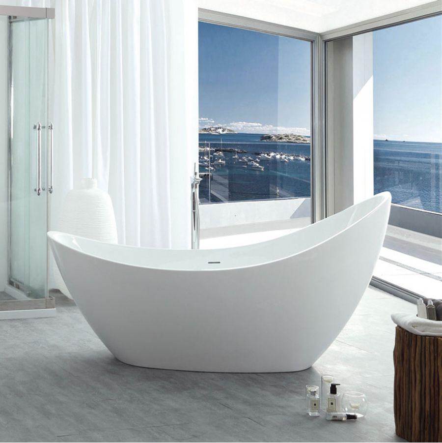 Maidstone - Nerida Acrylic Contemporary Slipper Tub - Matte Black