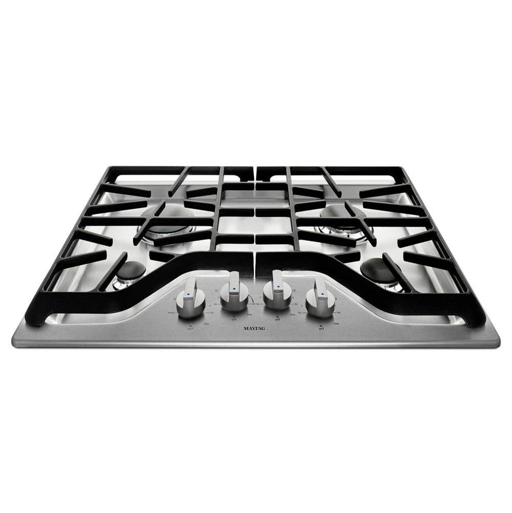 Maytag - 30-inch Wide Gas Cooktop with Power? Burner - Stainless Steel