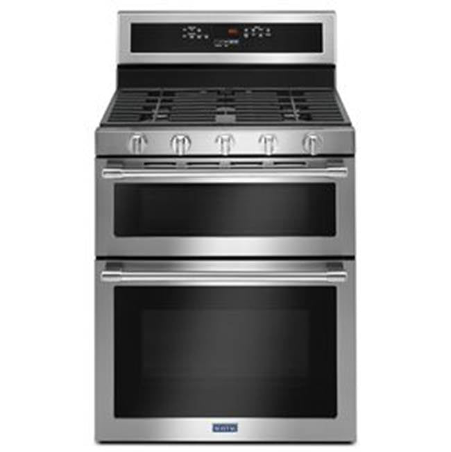 Maytag - 30-Inch Wide Double Oven Gas Range With True Convection - 6.0 Cu. Ft. - Fingerprint Resistant Stainless Steel
