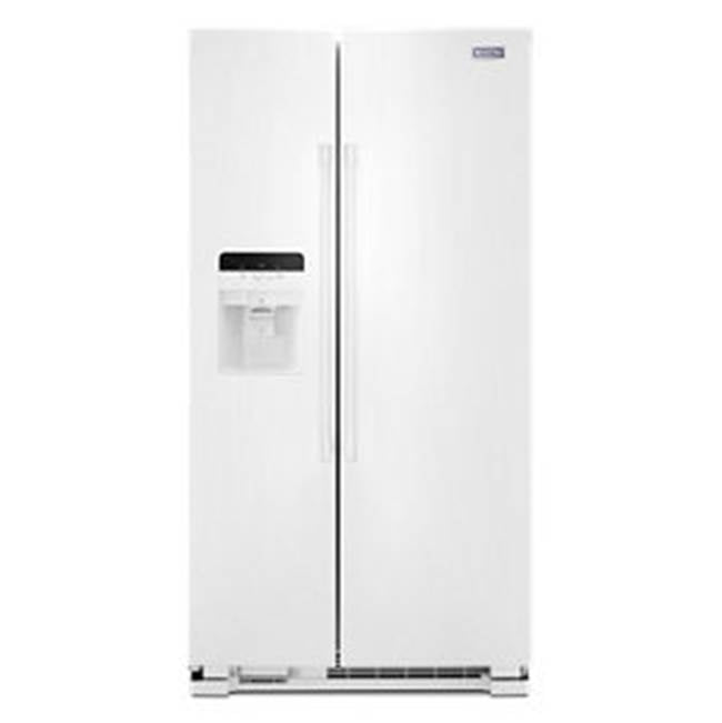 Maytag - 25 Cu Ft, 36 Inch Width, Led Lighting, Dual Pad Dispenser, Idi, Pizza Pocket - White